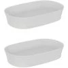 IDEAL STANDARD Lot De Deux Vasques Ovales 60x38 Cm Ipalyss Avec Bonde Soie Blanche