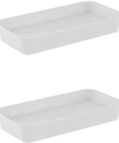 IDEAL STANDARD Lot De Deux Vasques Rectangles 80x40 Cm Ipalyss Sans Bonde Blanc Brillant