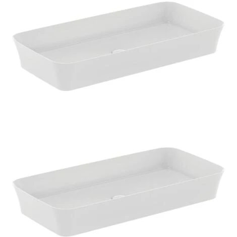 IDEAL STANDARD Lot De Deux Vasques Rectangles 80x40 Cm Ipalyss Sans Bonde Blanc Brillant 3 IDEAL STANDARD Lot De Deux Vasques Rectangles 80x40 Cm Ipalyss Sans Bonde Blanc Brillant