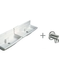 Ideal Standard Pack 2 Robinets Temporisés + Lavabo Collectif Thoiry