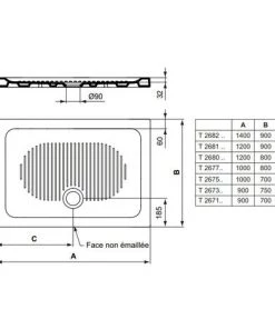 Ideal Standard Lot De 4 Receveurs De Douche En Céramique 120 X 80 Cm, Traitement Antidérapant (T2680YK-GVP04) -IDEAL STANDARD Soldes 2022 69759403 3