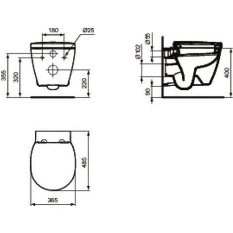 Ideal Standard Suspended Sanitary Ware Connect Space Modèle Avec Siège à Fermeture Amortie 6 Ideal Standard Suspended Sanitary Ware Connect Space Modèle Avec Siège à Fermeture Amortie – Image 4