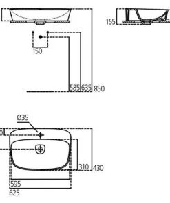 Lavabo à Poser Ideal Standard Modèle DEA T044501 Avec Trou Pour Robinetterie -IDEAL STANDARD Soldes 2022 71209598 3