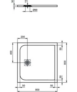 Receveur De Douche Effet Pierre 80x80 Ideal Standard Ultra Flat S - Bonde NON Incluse -IDEAL STANDARD Soldes 2022 71210136 5