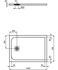 Receveur De Douche Rectangulaire Effet Pierre 70x100 Ideal Standard Ultra Flat S - Bonde NON Incluse -IDEAL STANDARD Soldes 2022 71210144 5