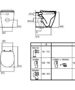 Sanitaires Muraux Ideal Standard Connect Avec évacuation Décalée AquaBlade -IDEAL STANDARD Soldes 2022 71210505 3