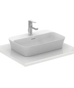 Vasque à Poser En Diamatec 55X38 Avec Trou Pour Robinetterie Ideal Standard Ipalyss Bord Fin 3 Mm