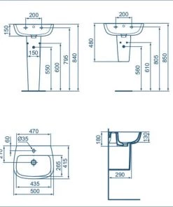 Ideal Standard Lavabo Suspendu Moderne Esedra Cm 50 -IDEAL STANDARD Soldes 2022 71317489 4