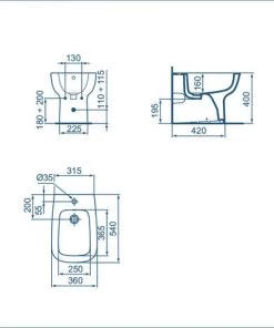 Sanitaires Adossés Au Mur Ideal Standard Avec évacuation Décalée Esedra Wc + Bidet + Siège Mince -IDEAL STANDARD Soldes 2022 71317684 3