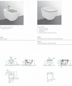 Paire De Sanitaires Suspendus Série AcquaBlade Tesi Par Ideal Standard Avec Siège Slim Soft Close White Seta -IDEAL STANDARD Soldes 2022 71616800 3