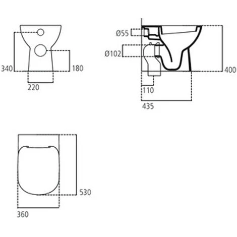 IDEAL STANDARD WC Dos Au Mur Dolomite Gemma 2 Avec Siège à Fermeture Amortie 5 IDEAL STANDARD WC Dos Au Mur Dolomite Gemma 2 Avec Siège à Fermeture Amortie – Image 3