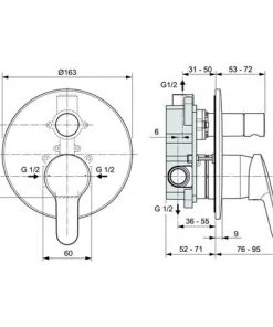 Mitigeur Bain/douche à Encastrer Ideal Standard Alpha -IDEAL STANDARD Soldes 2022 71699554 2