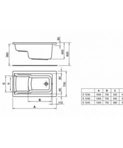 IDEAL STANDARD Baignoire Nue Rectangulaire Sabot Connect Air 105x70 Cm -IDEAL STANDARD Soldes 2022 8970823 3