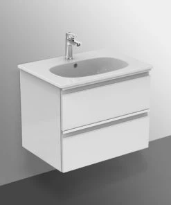 Ideal Standard TESI Meuble Pour Lavabo 60 X 44 X (H) 49 Cm Couleur Voil De Bleu Mat (T0050WI) -IDEAL STANDARD Soldes 2022 9357496 4